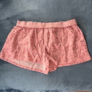 Women's Animal Print Foldover Waistband Boxer Shorts - Colsie Pink Size Latge